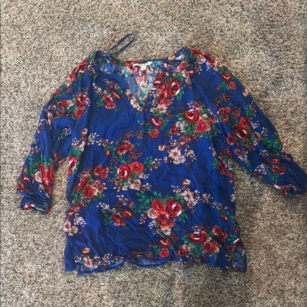 Floral Blue Women’s Shirt
